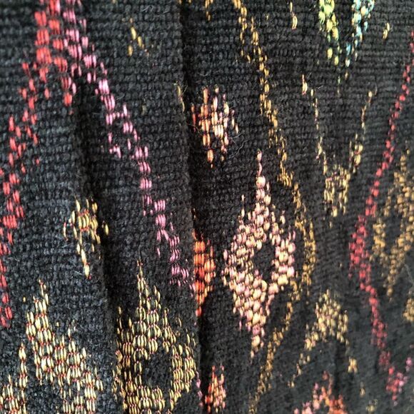 Christopher & Banks Black Colorful Patterned Leather Trim Vest Medium - Picture 7 of 9